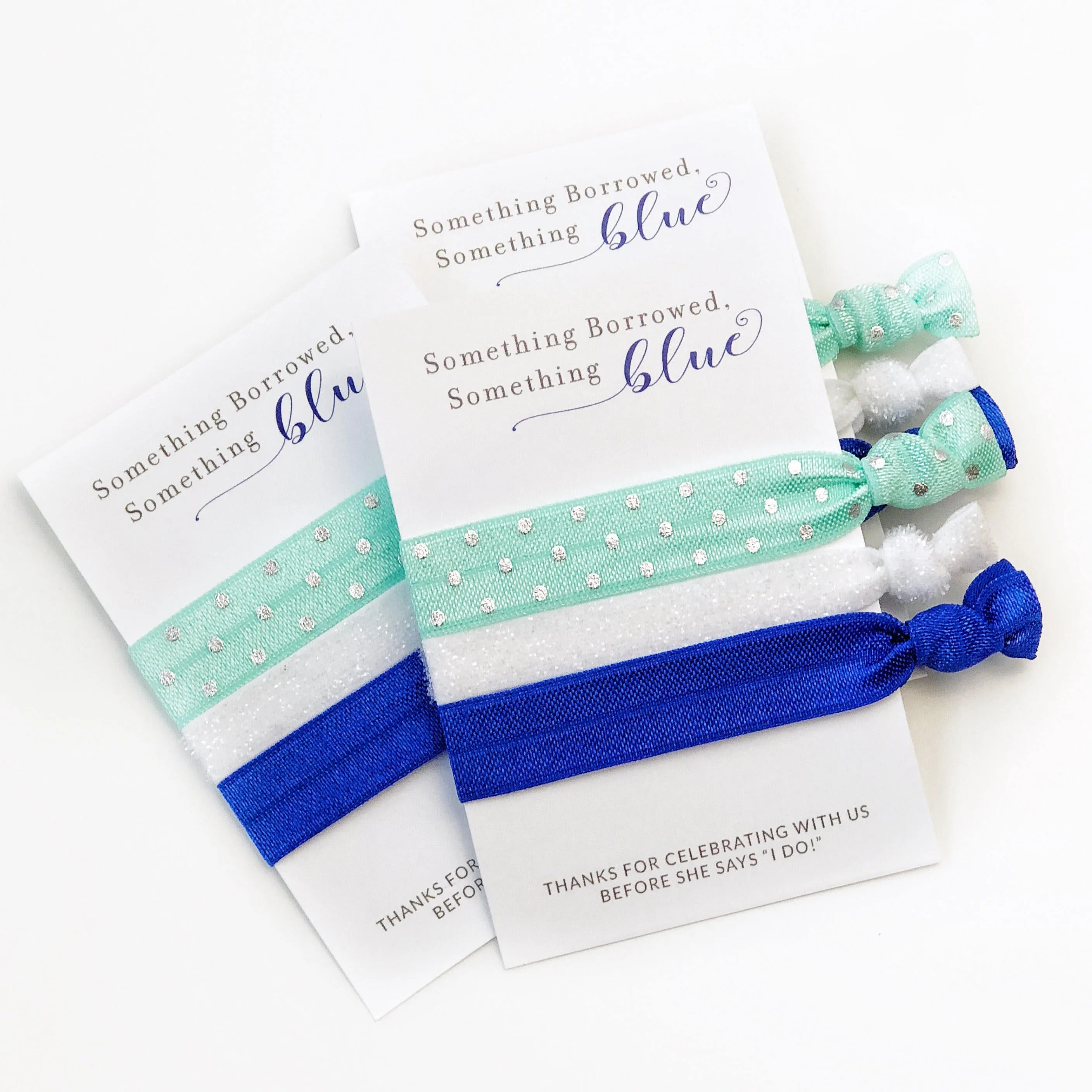 Something Blue Bridal Shower and Bachelorette Party Favors, Hair Ties