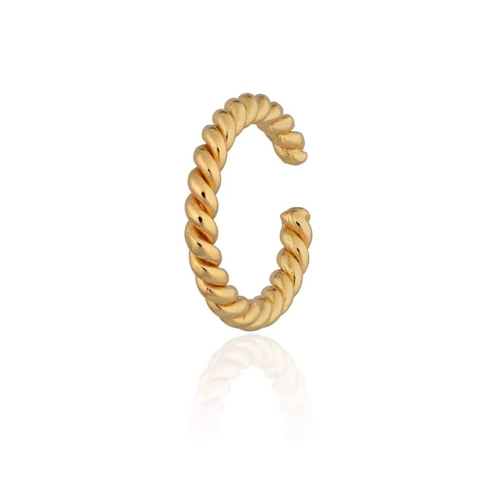 SPESGS183 Twist Single Ear Cuff - Gold Plated