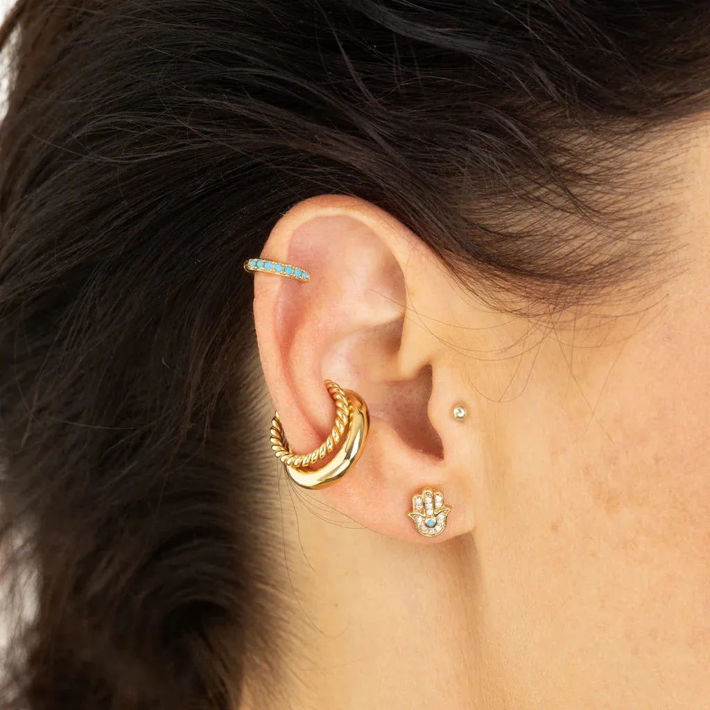 SPESGS183 Twist Single Ear Cuff - Gold Plated