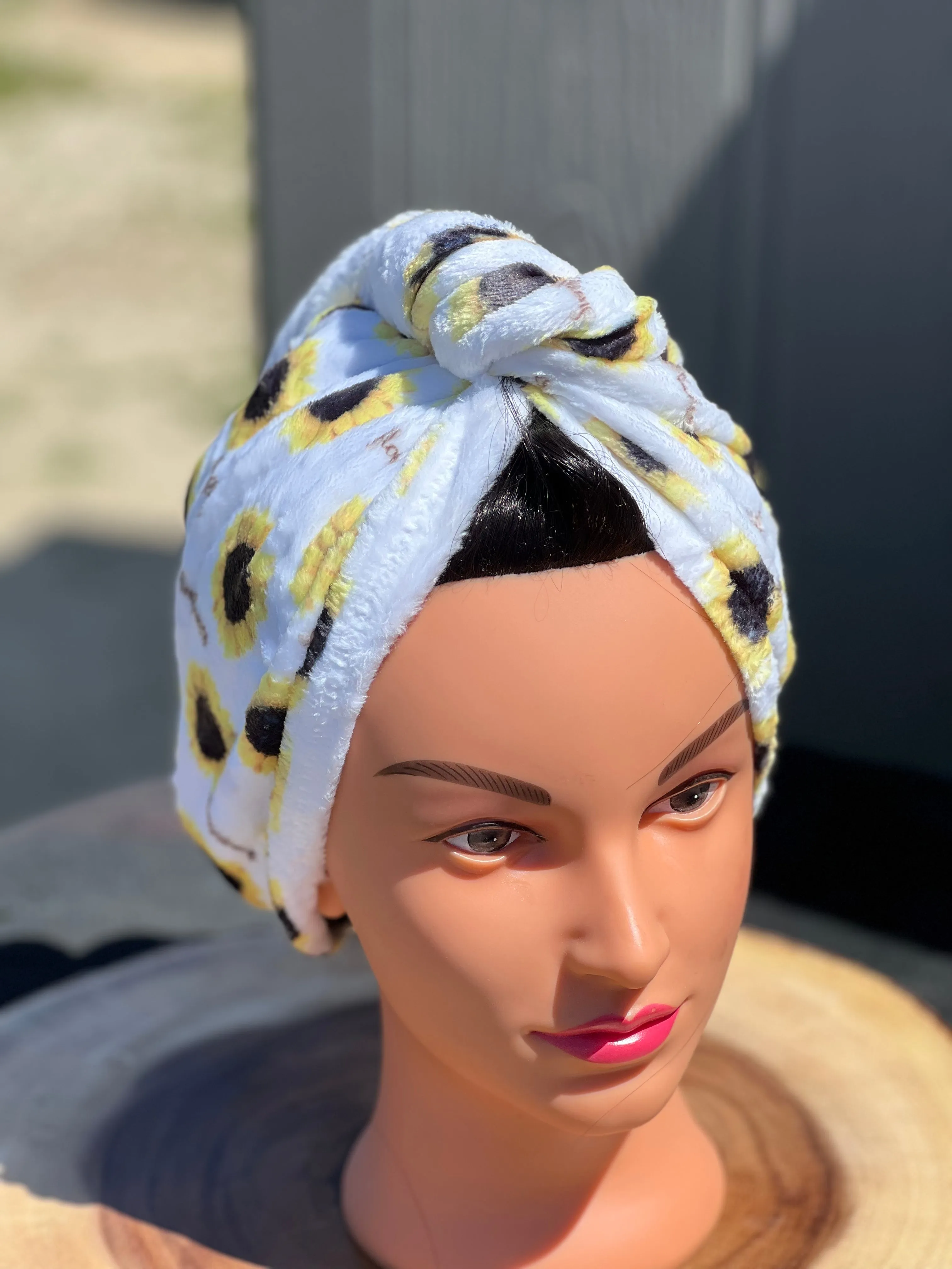 Sunflowers towel turban/hair wrap