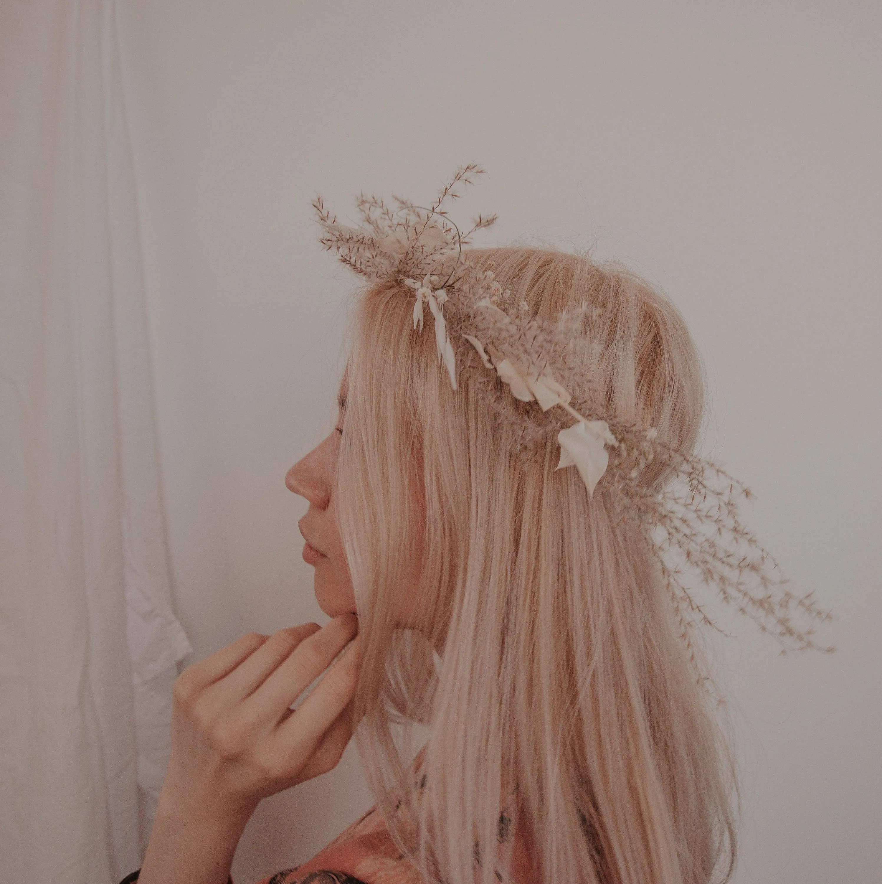 The Pampas and Prairie Crown / Pampas Grass Dried Grasses Crown / Dried Flower Crown / Boho Bridal Crown