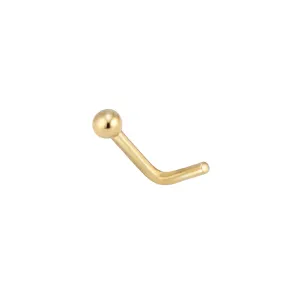 Tiny Bead Nose Stud in 14K Gold