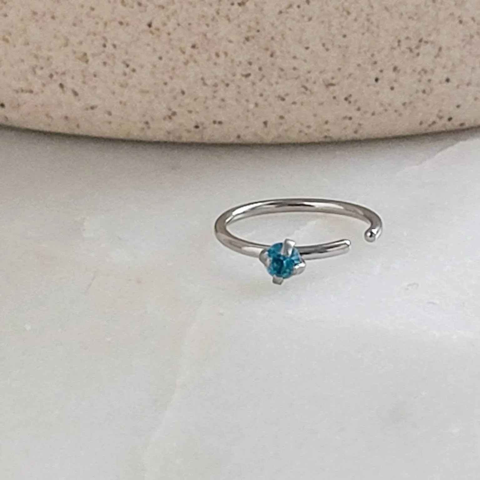 Tiny CZ Gemstone Nose Ring