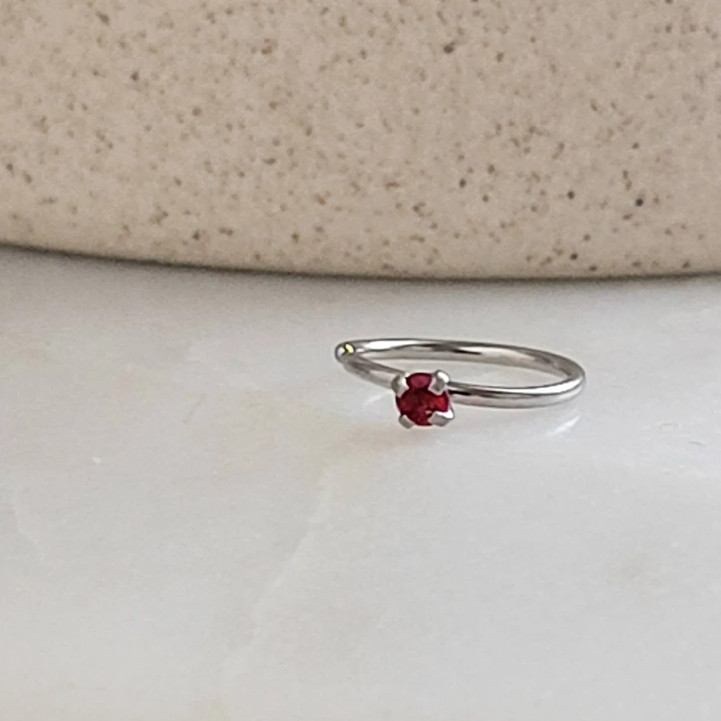 Tiny CZ Gemstone Nose Ring