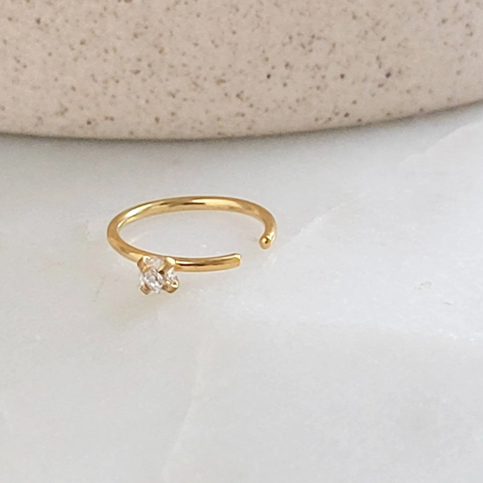 Tiny CZ Gemstone Nose Ring