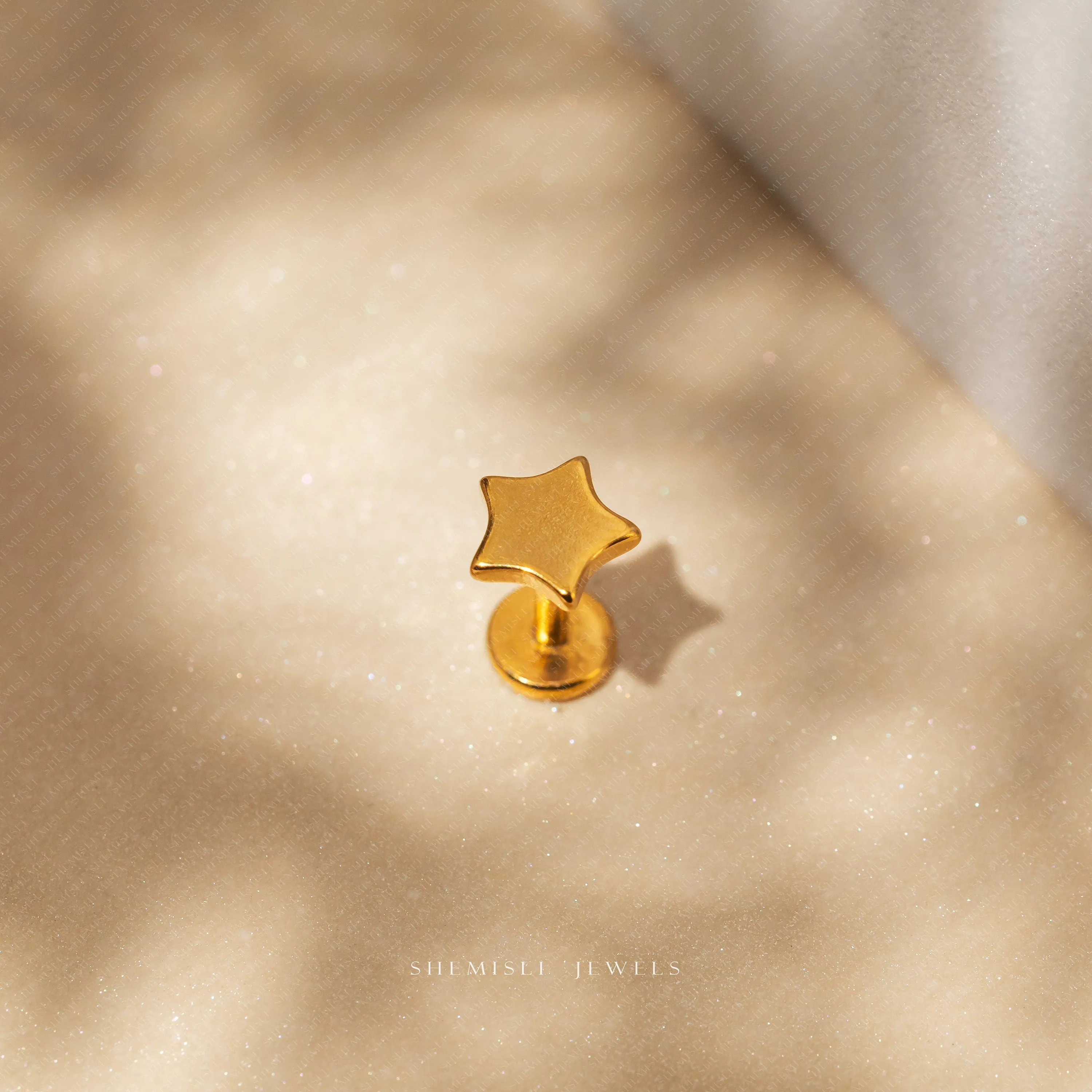 Tiny Star Threadless Flat Back Nose Stud, 20,18,16ga, 5-10mm, Unisex, Surgical Steel, SHEMISLI SS567