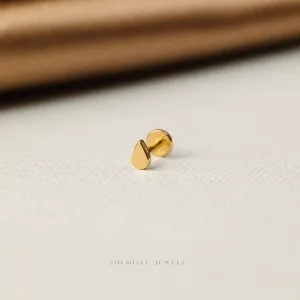 Tiny Teardrop Shape Threadless Flat Back Nose Stud, 20,18,16ga, 5-10mm Unisex, Surgical Steel SHEMISLI SS724