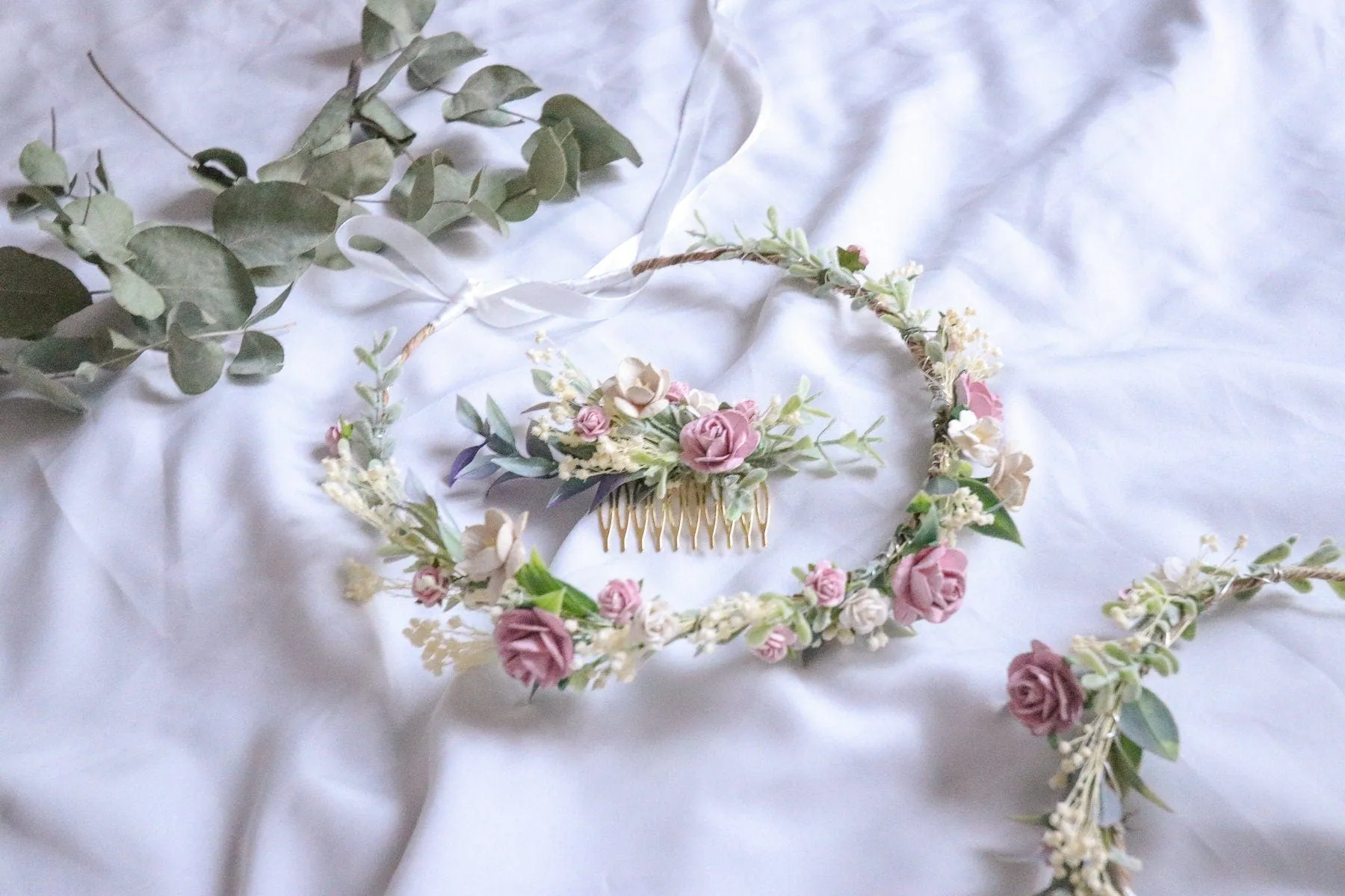 Vintage Flower Crown, Boho flower crown pastel colours, pastel wedding crown, Summer crown, Summer weddings, Bridal crown