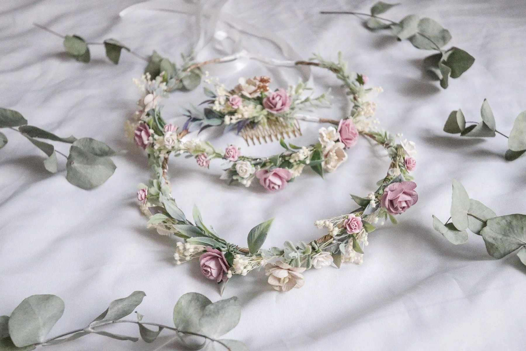 Vintage Flower Crown, Boho flower crown pastel colours, pastel wedding crown, Summer crown, Summer weddings, Bridal crown