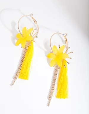 Yellow Acrylic Flower Tassel